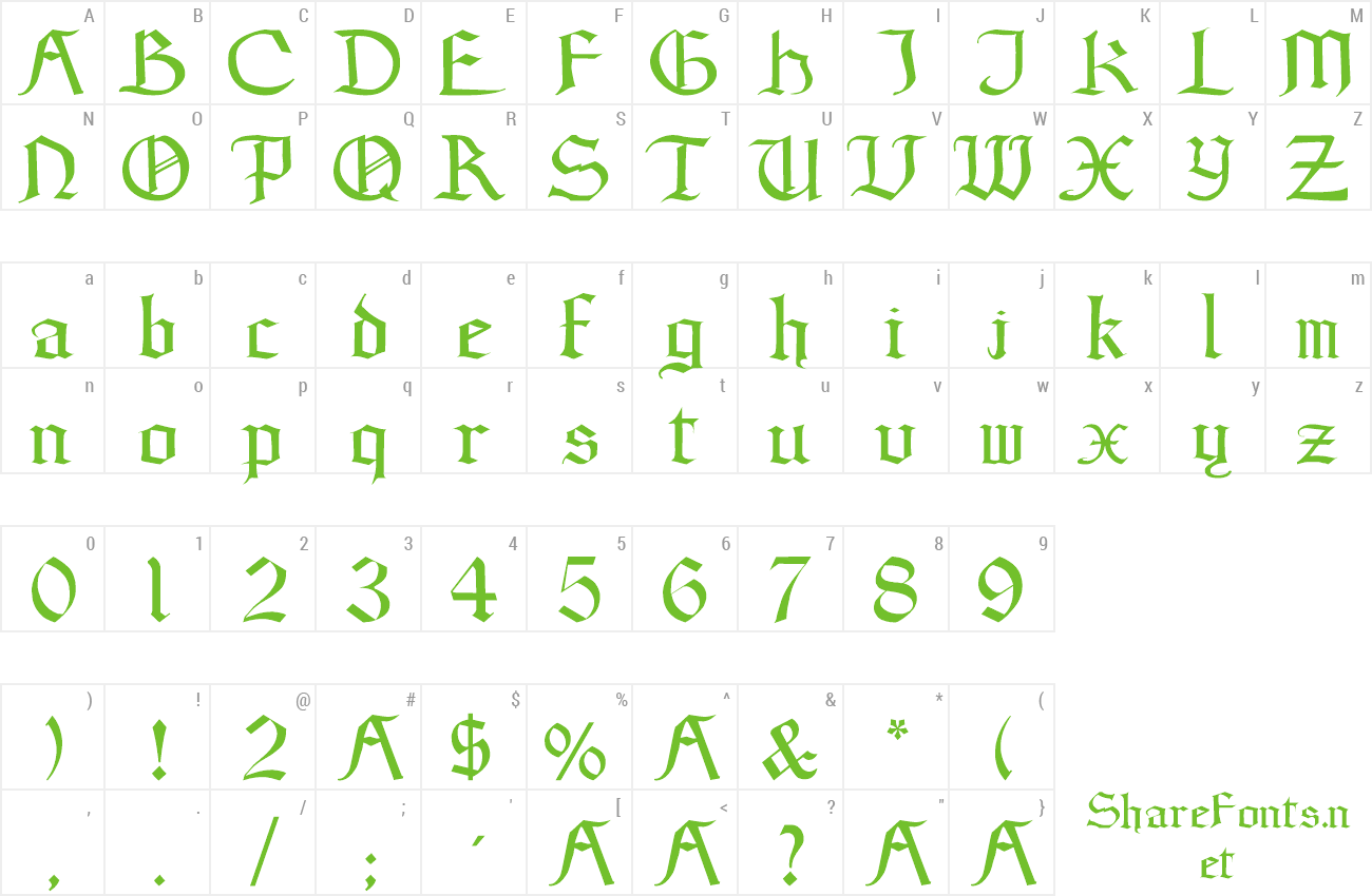 Font gotic ween preview